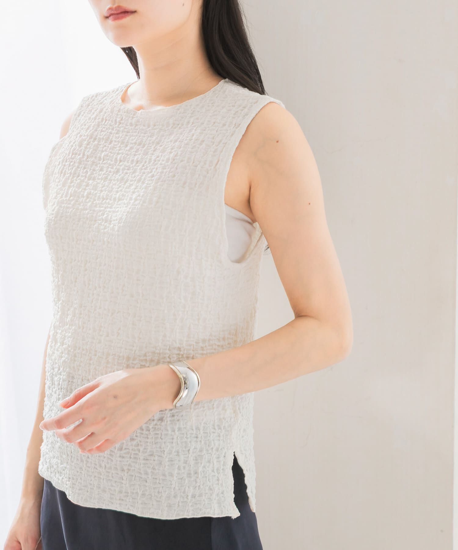 URBAN RESEARCH ROSSO「ランダムリンクルラッセルカットソー」|Tシャツ・カットソー|