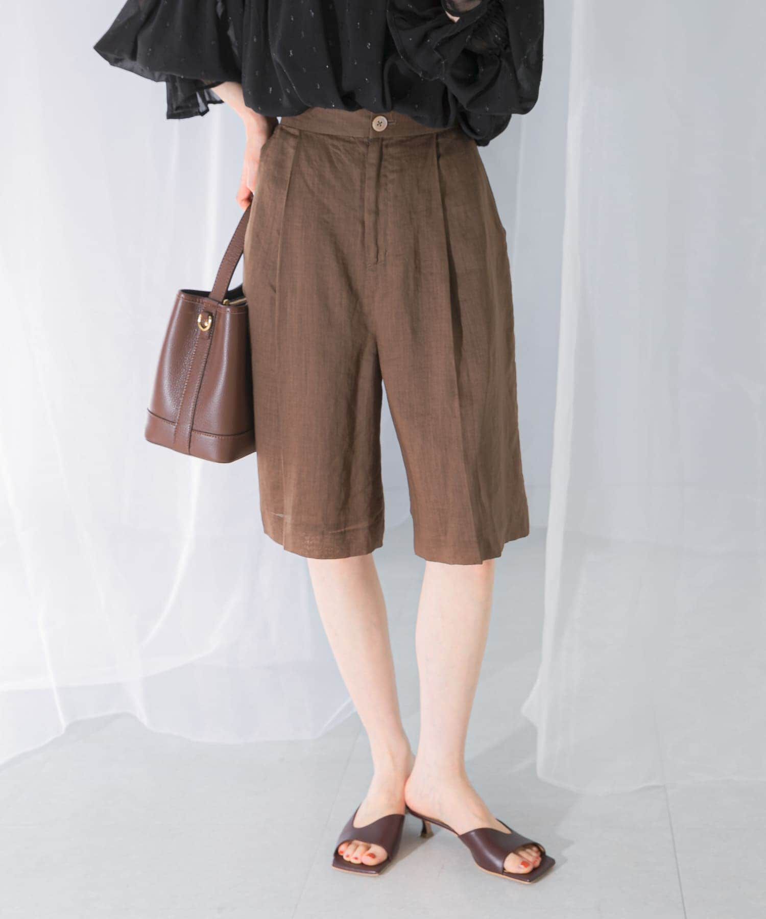 URBAN RESEARCH ROSSO「ラミーハーフパンツ」|その他|ブラウン