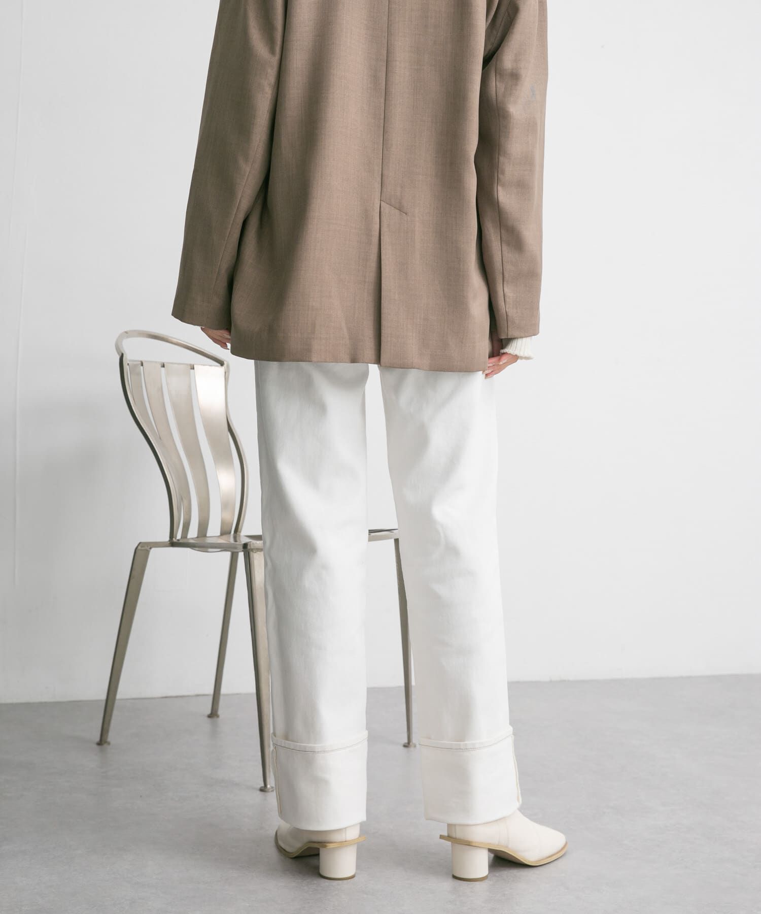  「ターンアップストレートデニム」|デニム|