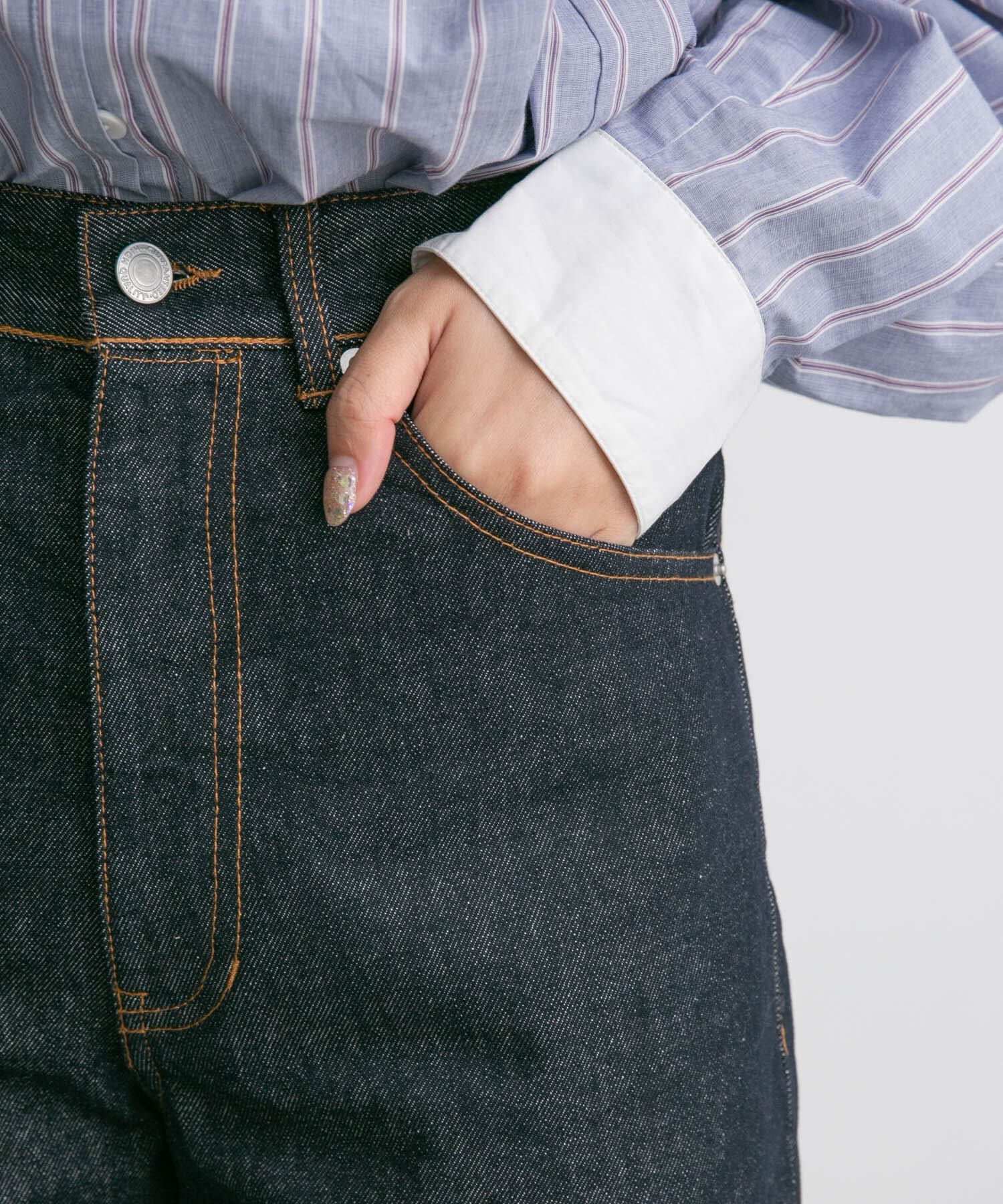  「ターンアップストレートデニム」|デニム|