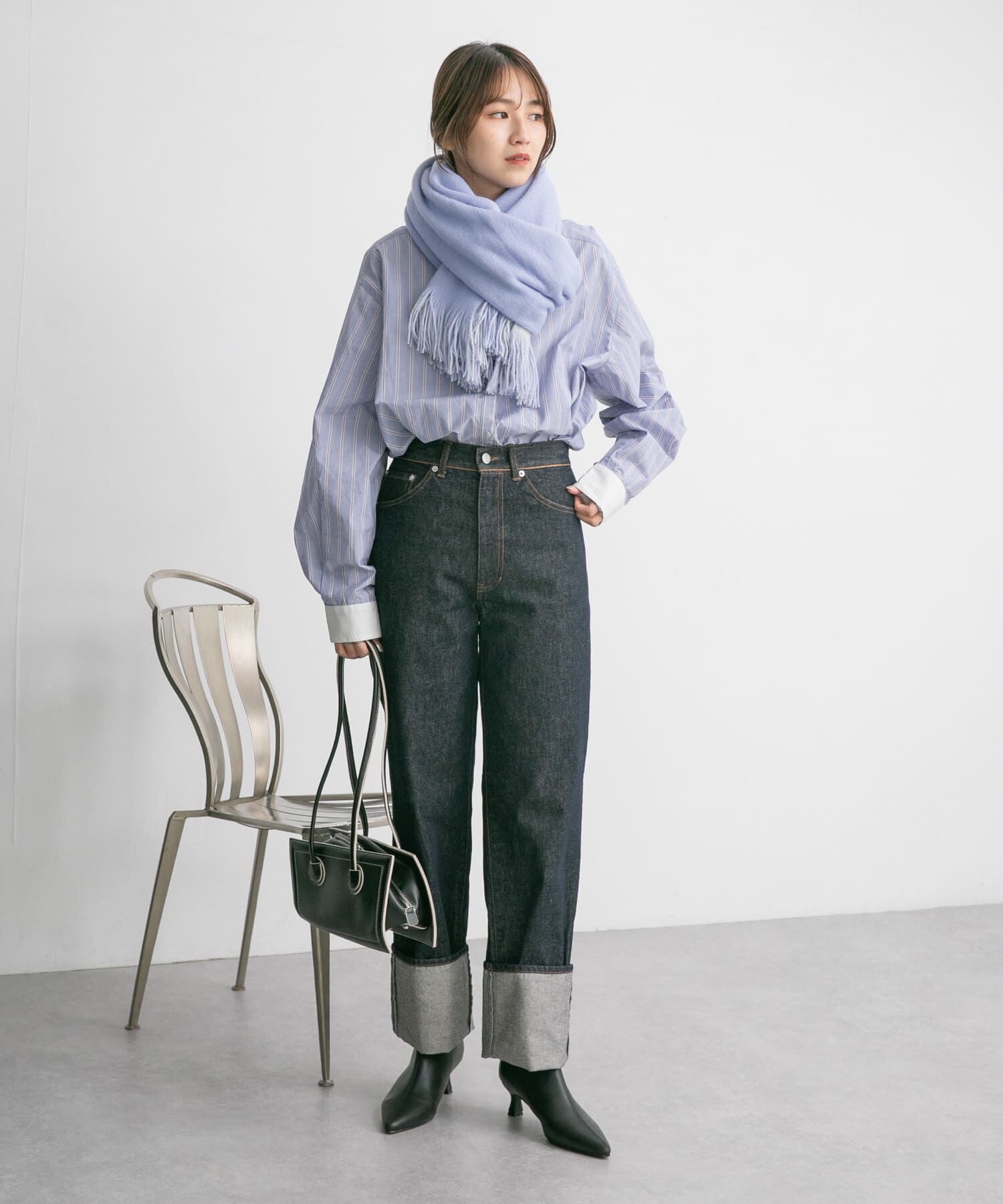  「ターンアップストレートデニム」|デニム|