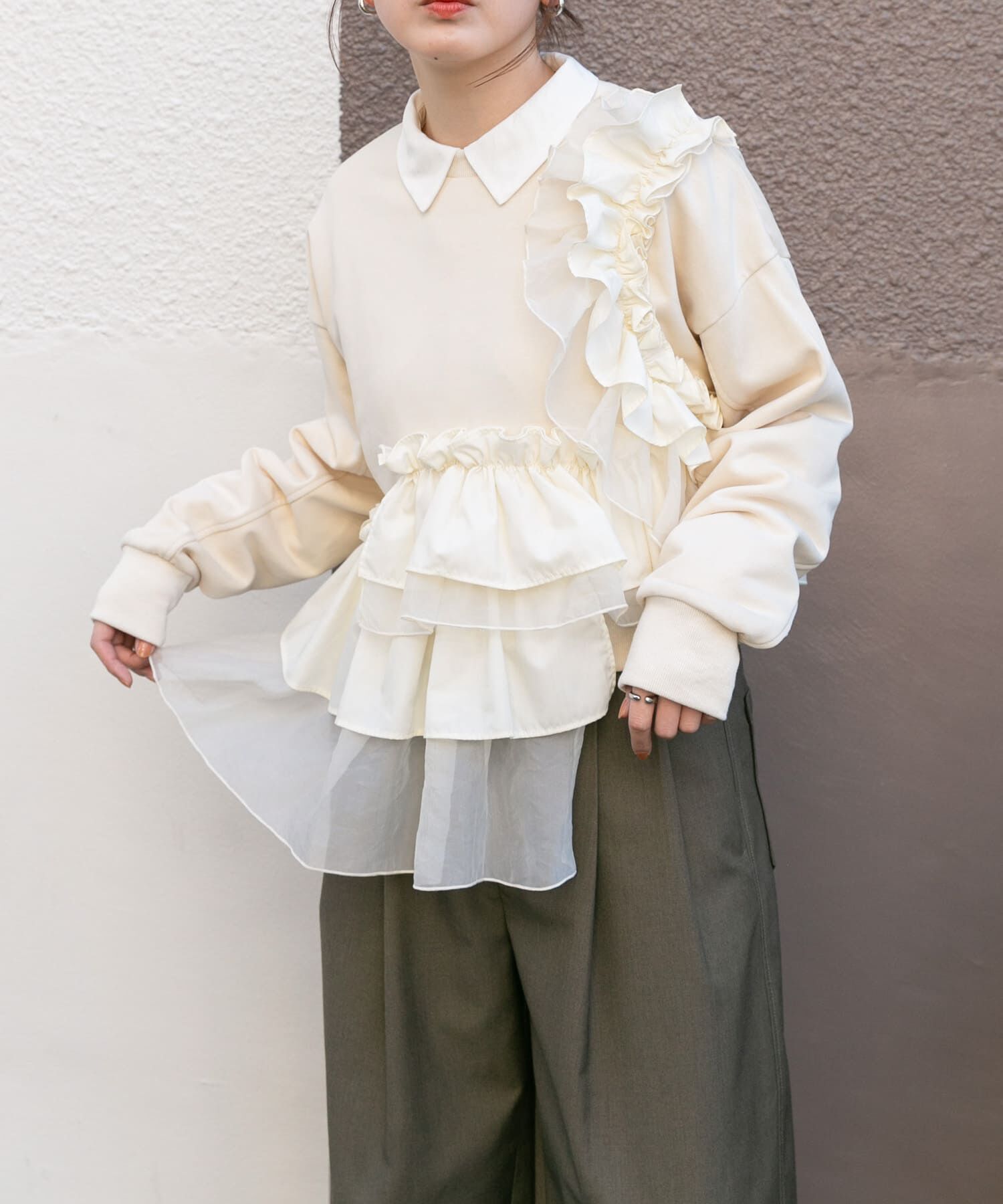  「フリルドッキングスウェット」|スウェット・ジャージ|