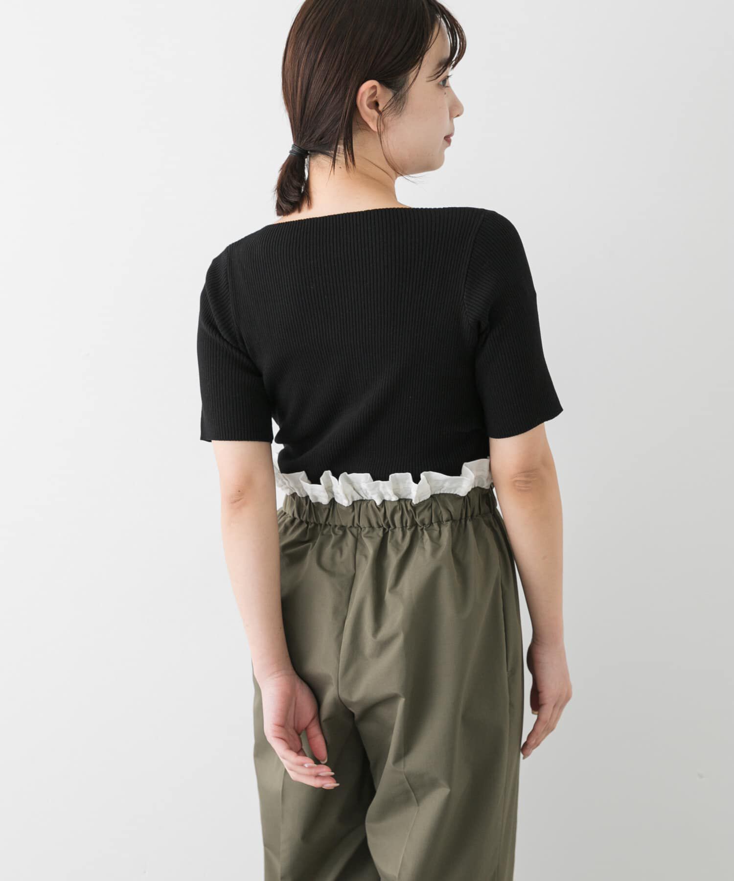 SENSE OF PLACE by URBAN RESEARCH「『一部WEB限定カラー』アシメネックハーフスリーブセーター」|ニット・セーター|