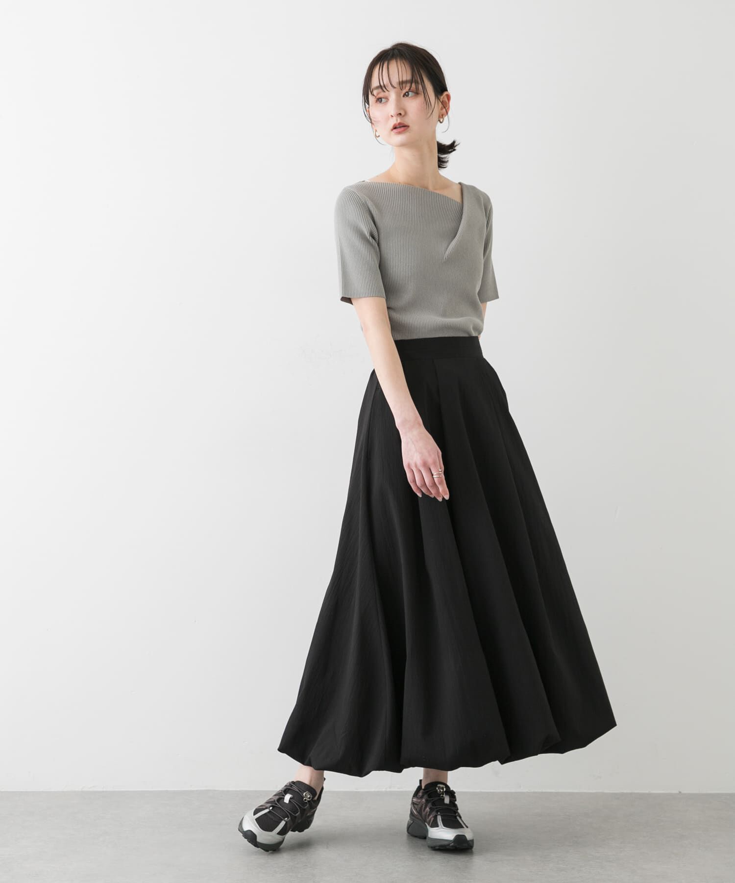 SENSE OF PLACE by URBAN RESEARCH「『一部WEB限定カラー』アシメネックハーフスリーブセーター」|ニット・セーター|