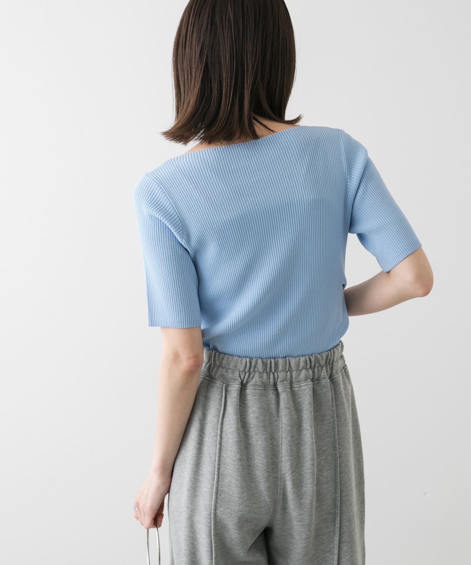 SENSE OF PLACE by URBAN RESEARCH「『一部WEB限定カラー』アシメネックハーフスリーブセーター」|ニット・セーター|