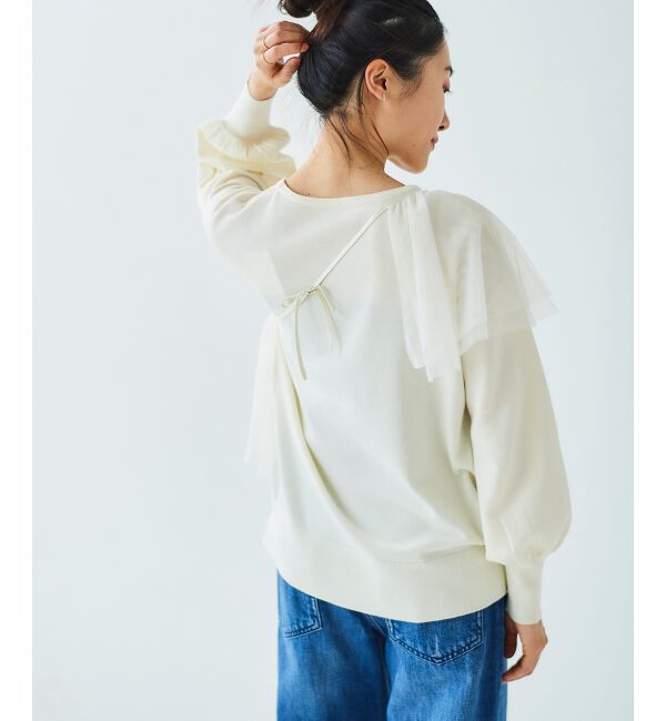 le.coeur blanc「《WEB限定アイテム》チュールケープ付き2wayニット」|ニット・セーター|