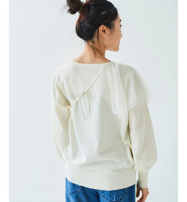 le.coeur blanc「《WEB限定アイテム》チュールケープ付き2wayニット」|ニット・セーター|