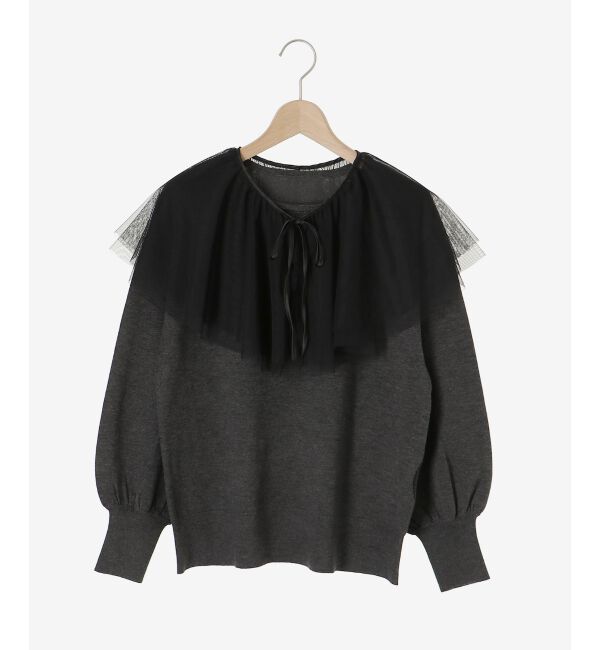 le.coeur blanc「《WEB限定アイテム》チュールケープ付き2wayニット」|ニット・セーター|