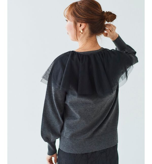 le.coeur blanc「《WEB限定アイテム》チュールケープ付き2wayニット」|ニット・セーター|