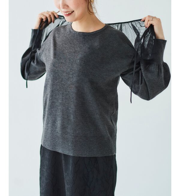 le.coeur blanc「《WEB限定アイテム》チュールケープ付き2wayニット」|ニット・セーター|