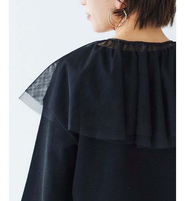 le.coeur blanc「《WEB限定アイテム》チュールケープ付き2wayニット」|ニット・セーター|