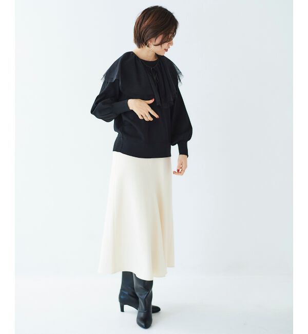 le.coeur blanc「《WEB限定アイテム》チュールケープ付き2wayニット」|ニット・セーター|