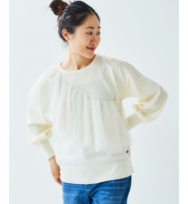 le.coeur blanc「《WEB限定アイテム》チュールケープ付き2wayニット」|ニット・セーター|