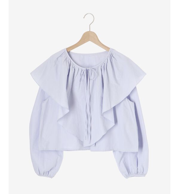 le.coeur blanc「《WEB限定アイテム》ラッフルカラーリボンブラウス」|シャツ・ブラウス|