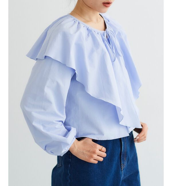 le.coeur blanc「《WEB限定アイテム》ラッフルカラーリボンブラウス」|シャツ・ブラウス|