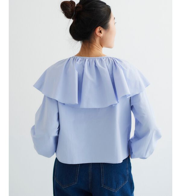 le.coeur blanc「《WEB限定アイテム》ラッフルカラーリボンブラウス」|シャツ・ブラウス|