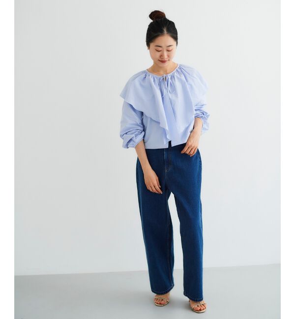 le.coeur blanc「《WEB限定アイテム》ラッフルカラーリボンブラウス」|シャツ・ブラウス|