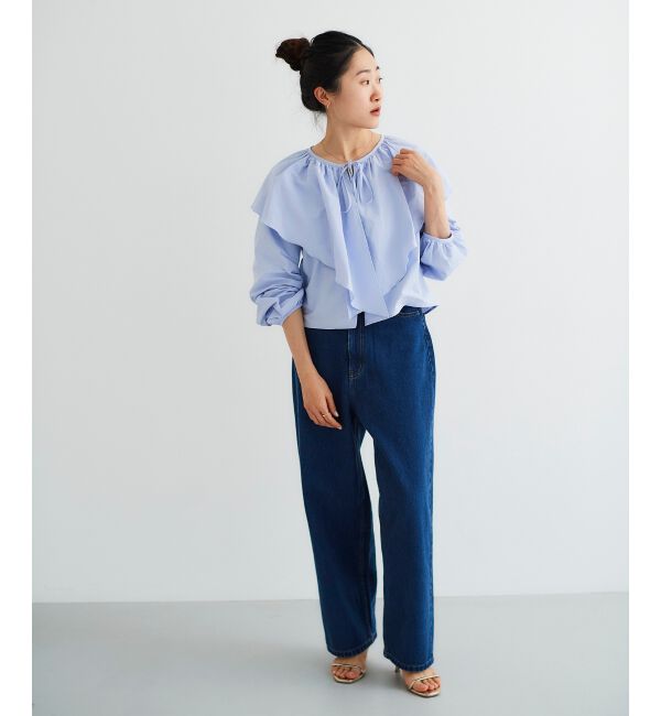 le.coeur blanc「《WEB限定アイテム》ラッフルカラーリボンブラウス」|シャツ・ブラウス|