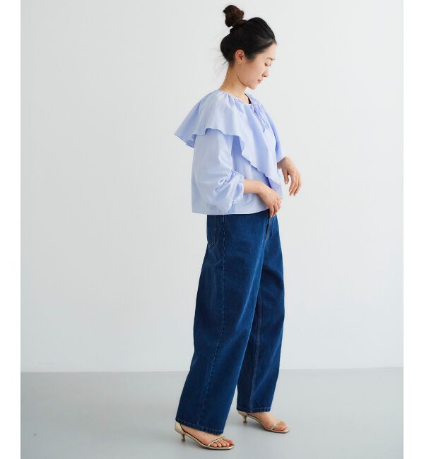 le.coeur blanc「《WEB限定アイテム》ラッフルカラーリボンブラウス」|シャツ・ブラウス|