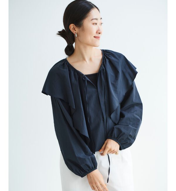 le.coeur blanc「《WEB限定アイテム》ラッフルカラーリボンブラウス」|シャツ・ブラウス|