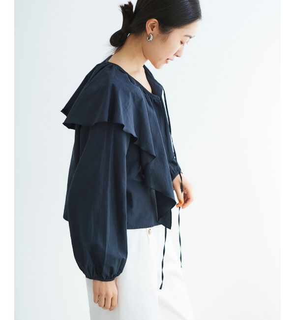 le.coeur blanc「《WEB限定アイテム》ラッフルカラーリボンブラウス」|シャツ・ブラウス|