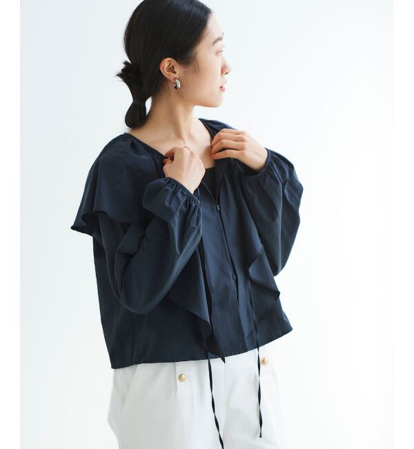 le.coeur blanc「《WEB限定アイテム》ラッフルカラーリボンブラウス」|シャツ・ブラウス|