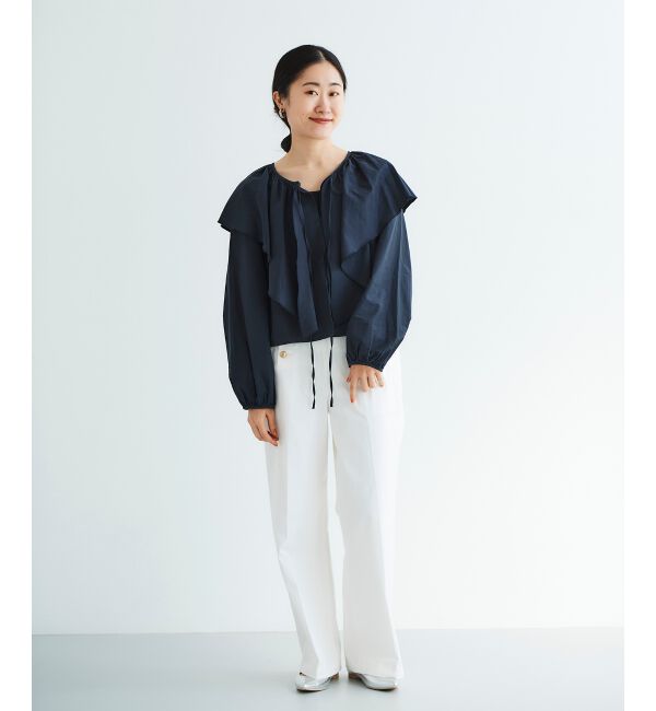 le.coeur blanc「《WEB限定アイテム》ラッフルカラーリボンブラウス」|シャツ・ブラウス|