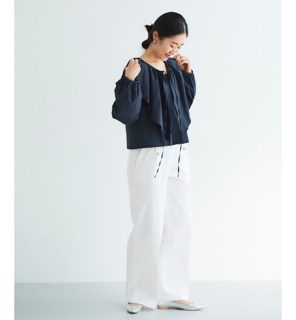 le.coeur blanc「《WEB限定アイテム》ラッフルカラーリボンブラウス」|シャツ・ブラウス|