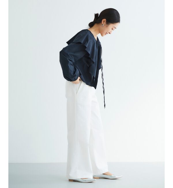 le.coeur blanc「《WEB限定アイテム》ラッフルカラーリボンブラウス」|シャツ・ブラウス|