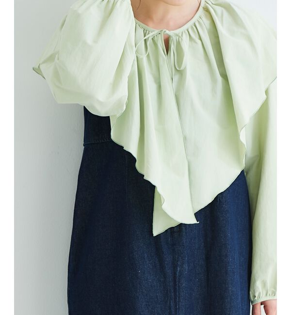 le.coeur blanc「《WEB限定アイテム》ラッフルカラーリボンブラウス」|シャツ・ブラウス|