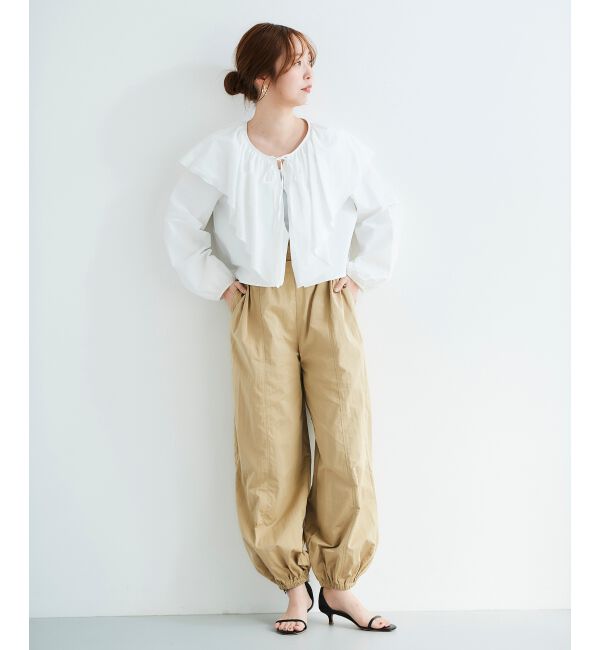 le.coeur blanc「《WEB限定アイテム》ラッフルカラーリボンブラウス」|シャツ・ブラウス|