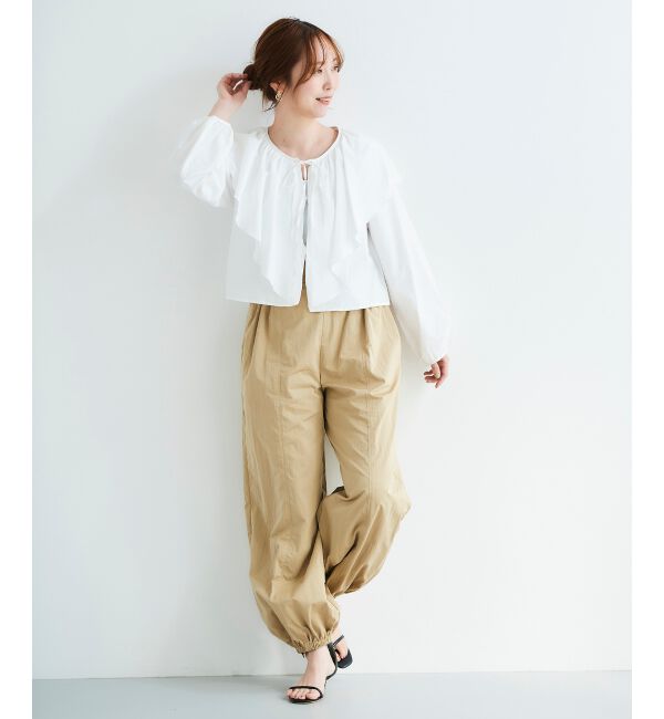 le.coeur blanc「《WEB限定アイテム》ラッフルカラーリボンブラウス」|シャツ・ブラウス|