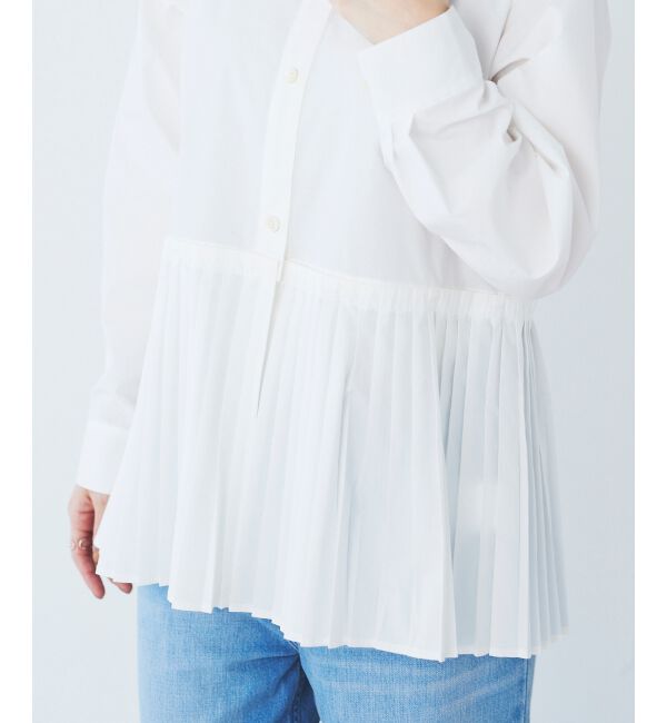 le.coeur blanc「《手洗い可能》MAISON MAVERICK プリーツ2wayシャツ」|シャツ・ブラウス|