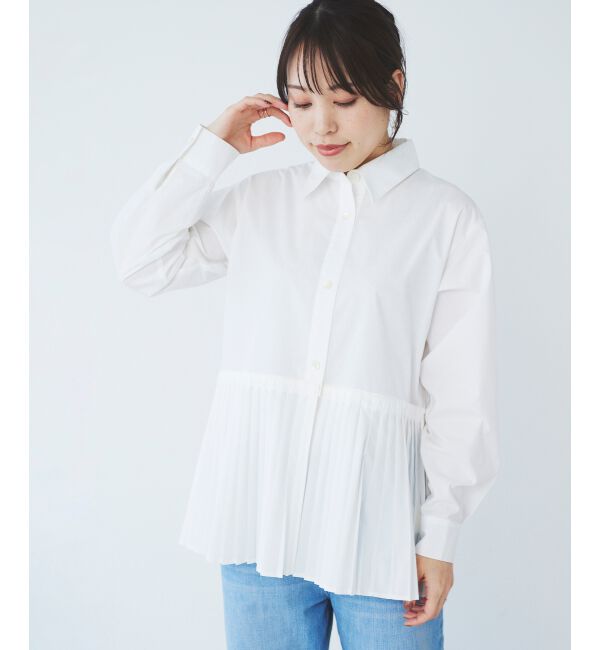 le.coeur blanc「《手洗い可能》MAISON MAVERICK プリーツ2wayシャツ」|シャツ・ブラウス|