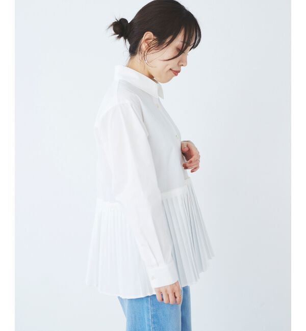 le.coeur blanc「《手洗い可能》MAISON MAVERICK プリーツ2wayシャツ」|シャツ・ブラウス|