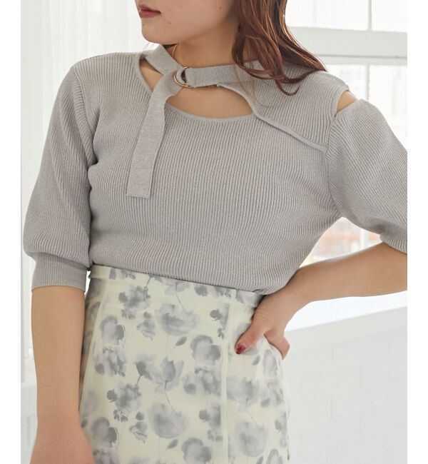 MAJESTICLEGON「シャイニーオープンデザインニット」|ニット・セーター|