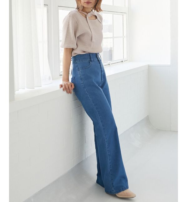 MAJESTICLEGON「シャイニーオープンデザインニット」|ニット・セーター|