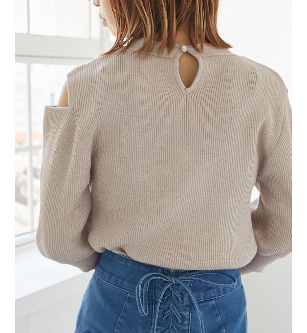 MAJESTICLEGON「シャイニーオープンデザインニット」|ニット・セーター|