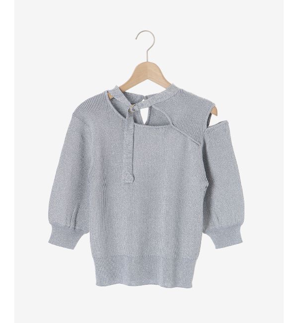 MAJESTICLEGON「シャイニーオープンデザインニット」|ニット・セーター|