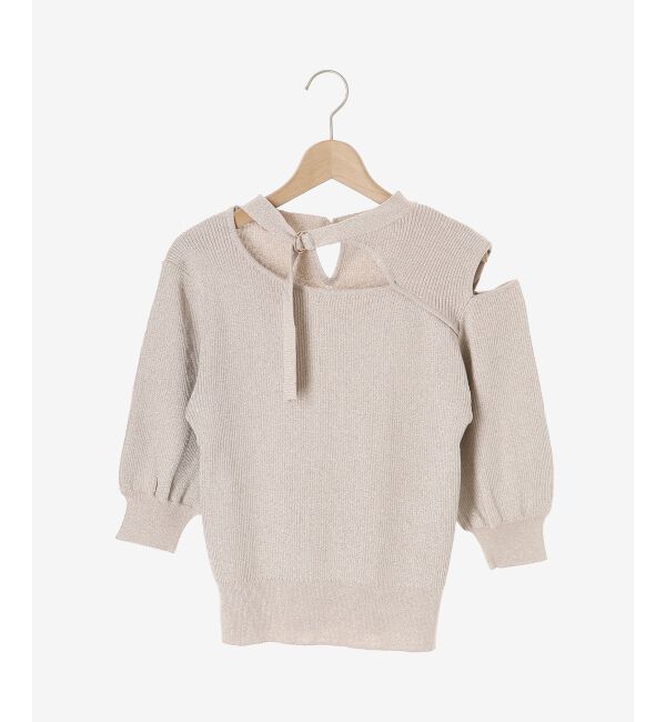 MAJESTICLEGON「シャイニーオープンデザインニット」|ニット・セーター|