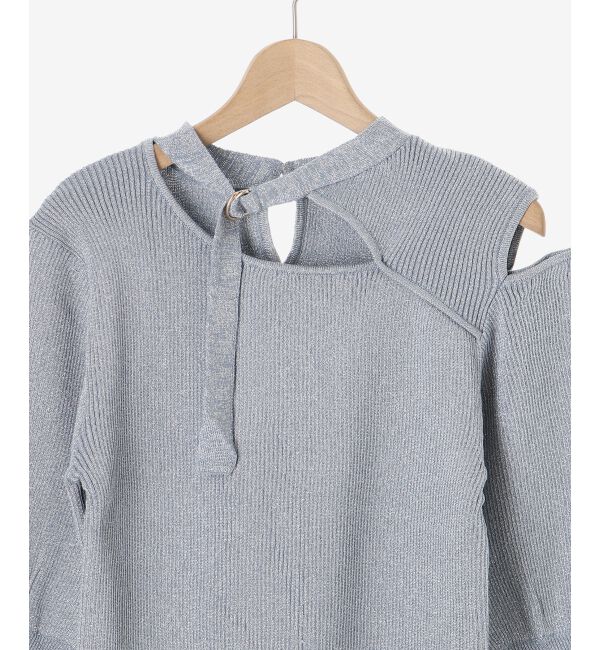 MAJESTICLEGON「シャイニーオープンデザインニット」|ニット・セーター|