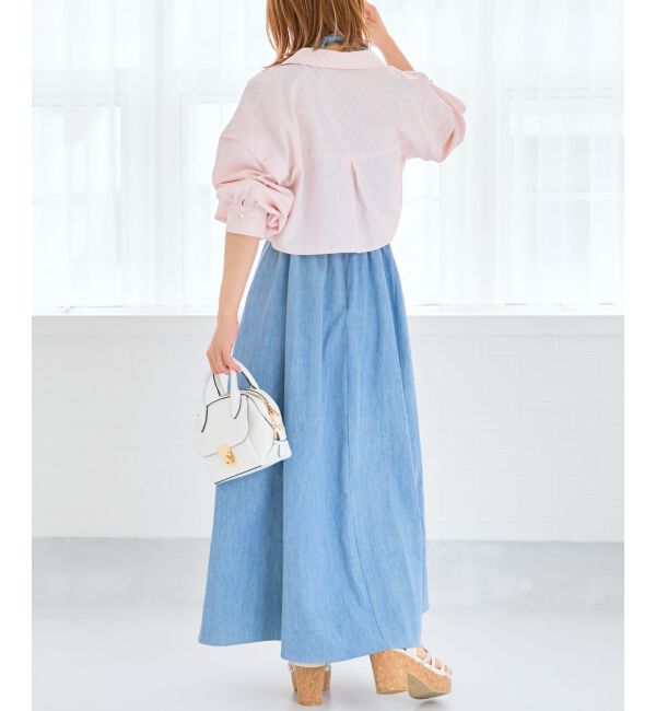 MAJESTICLEGON「パールボタン肩あきショートシャツ」|シャツ・ブラウス|