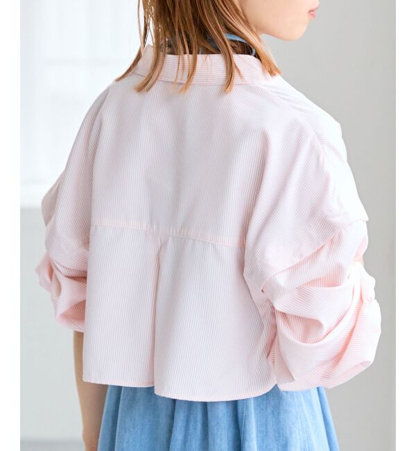 MAJESTICLEGON「パールボタン肩あきショートシャツ」|シャツ・ブラウス|