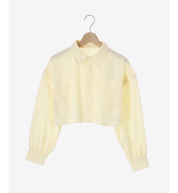 MAJESTICLEGON「パールボタン肩あきショートシャツ」|シャツ・ブラウス|