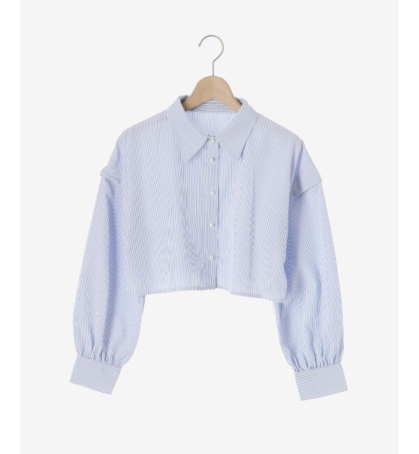 MAJESTICLEGON「パールボタン肩あきショートシャツ」|シャツ・ブラウス|