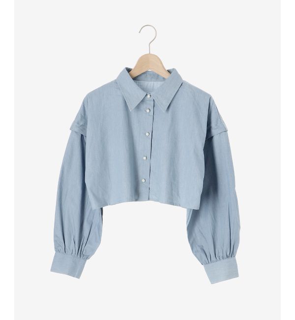 MAJESTICLEGON「パールボタン肩あきショートシャツ」|シャツ・ブラウス|