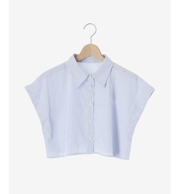 MAJESTICLEGON「パールボタン肩あきショートシャツ」|シャツ・ブラウス|