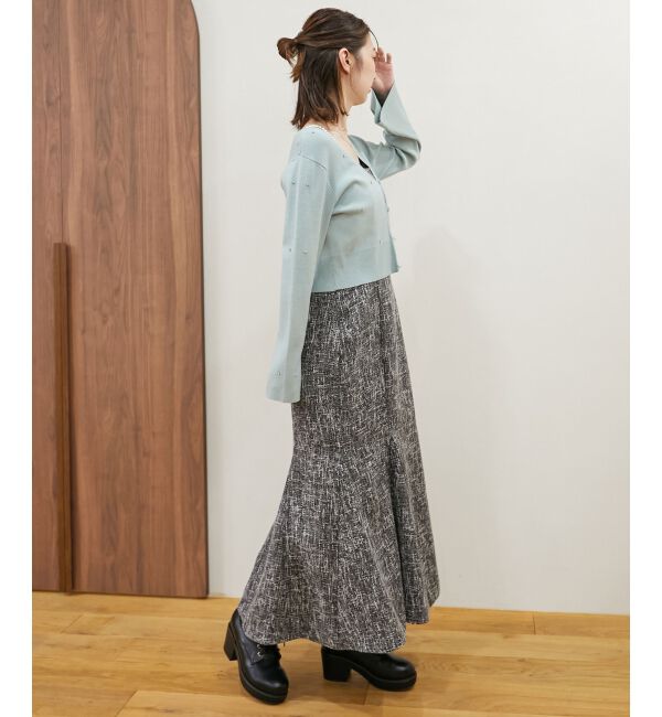 MAJESTICLEGON「リボンブローチセットビジューカーデ」|カーディガン|