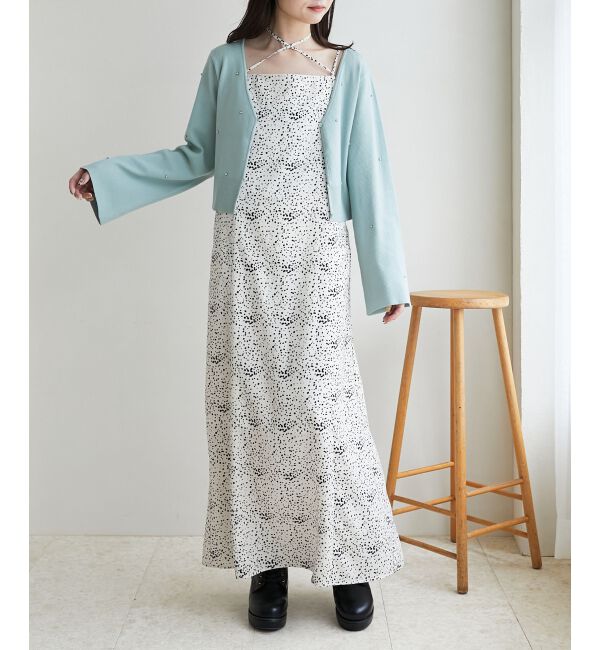 MAJESTICLEGON「リボンブローチセットビジューカーデ」|カーディガン|