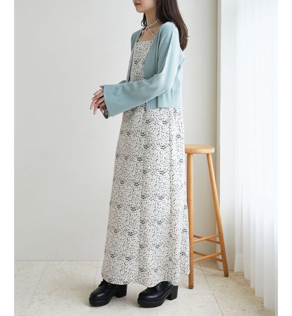 MAJESTICLEGON「リボンブローチセットビジューカーデ」|カーディガン|